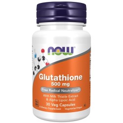 Glutathione with Milk Thistle Extract & Alpha Lipoic Acid 500mg 30 vcaps NOW Foods