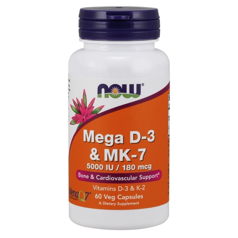 Mega D-3 & MK-7 60 vcaps NOW Foods