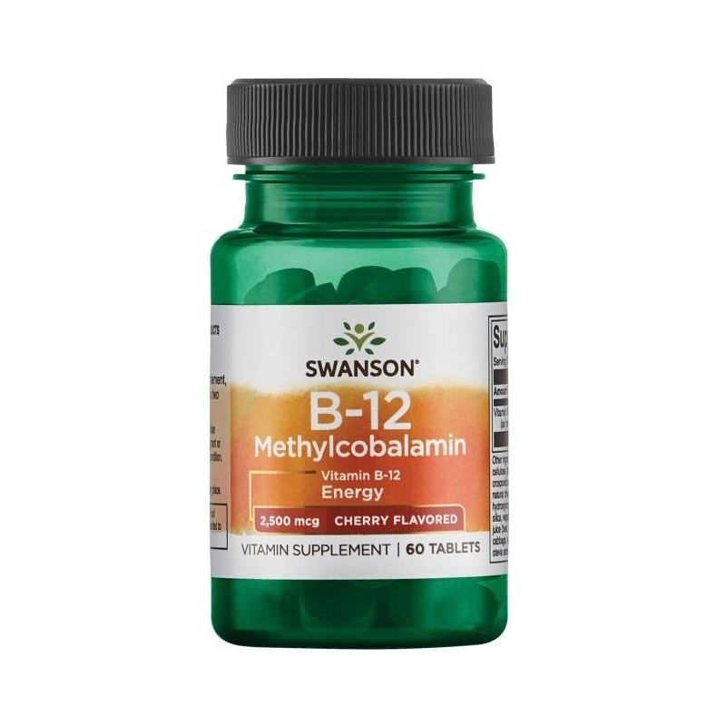 Vitamin B-12 Methylcobalamin 2500mcg Cherry 60 tablets Swanson