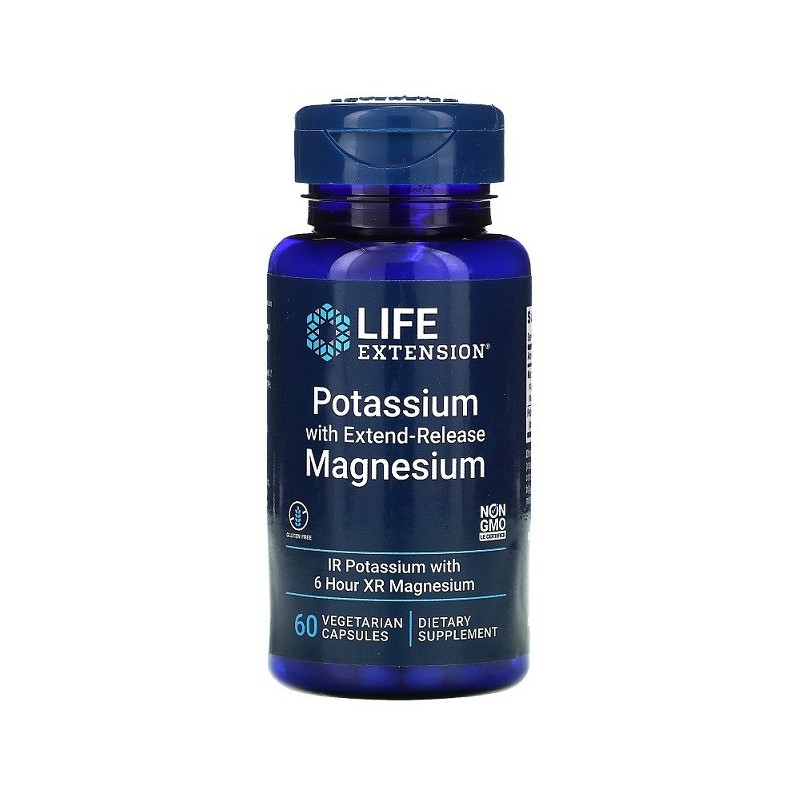Potas z Magnezem o Przedłużonym Uwalnianiu 60 kapsułek Life Extension