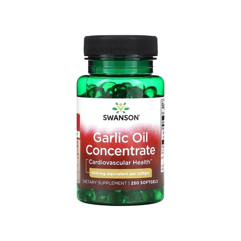 Skoncentrowany Olej z Czosnku 500mg 250 kapsułek Swanson