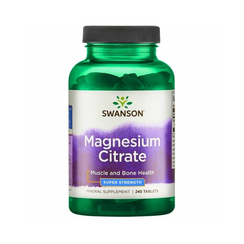 Cytrynian Magnezu 225mg Super Moc 240 tabletek Swanson