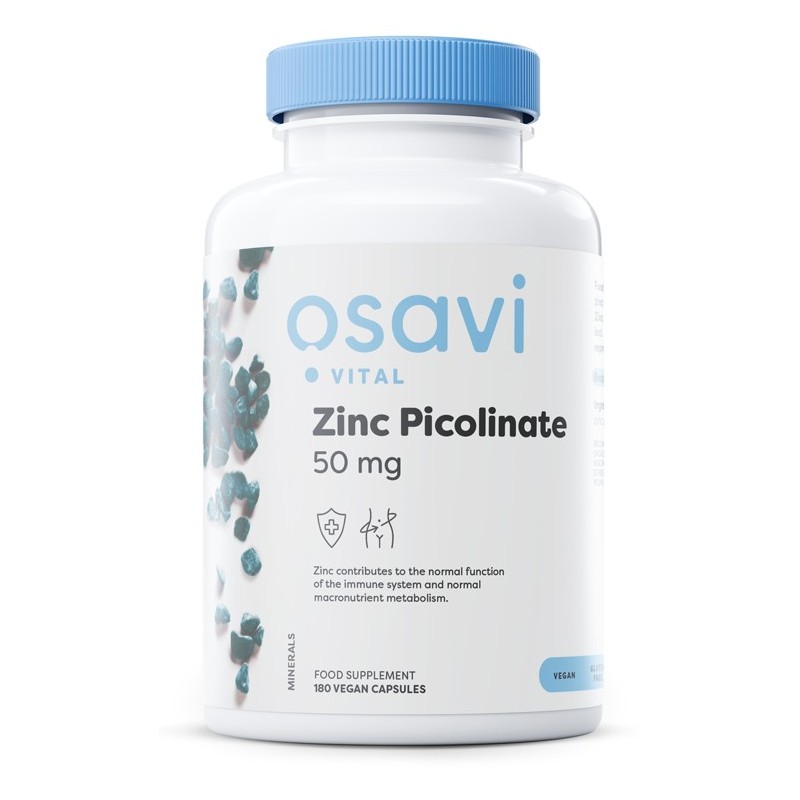 Pikolinian Cynku 50mg 180 kapsułek wegańskich Osavi