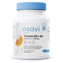Vitamin D3 + K2 2000IU + 100mcg 60 softgels Osavi