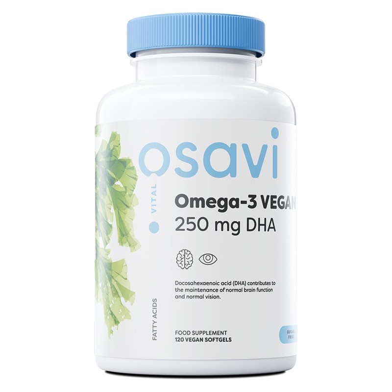 Omega-3 Vegan 250mg DHA 120 wegańskich kapsułek Osavi