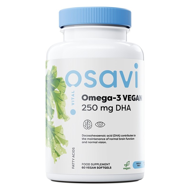 Omega-3 Vegan 250mg DHA 60 wegańskich kapsułek Osavi