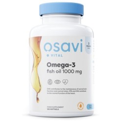 Olej rybi Omega-3 destylowany molekularnie 1000 mg (cytryna) 120 kapsułek Osavi