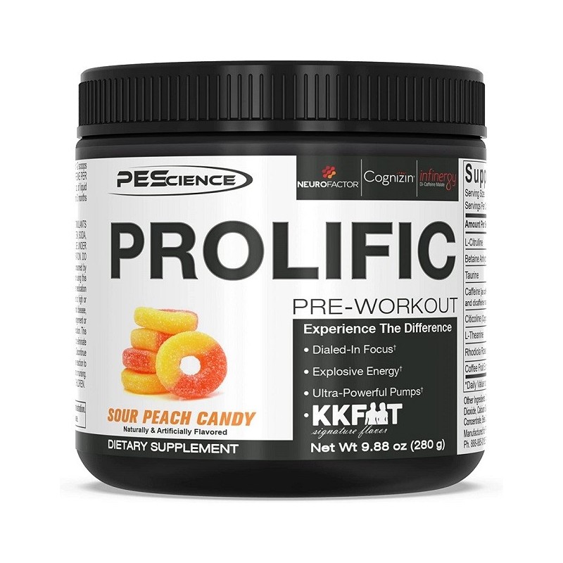 Prolific Smak Kwaśny Brzoskwiniowy Cukierek 280g PEScience