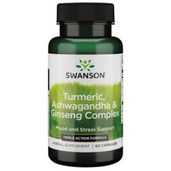 Turmeric, Ashwagandha & Ginseng Complex 60 caps Swanson