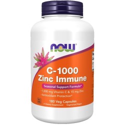 C-1000 Zinc, Immune 180 vcaps NOW Foods