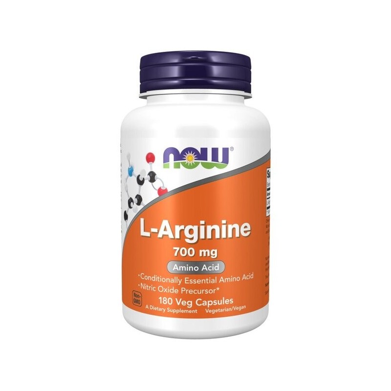 L-arginina 700mg 180 kaps NOW Foods