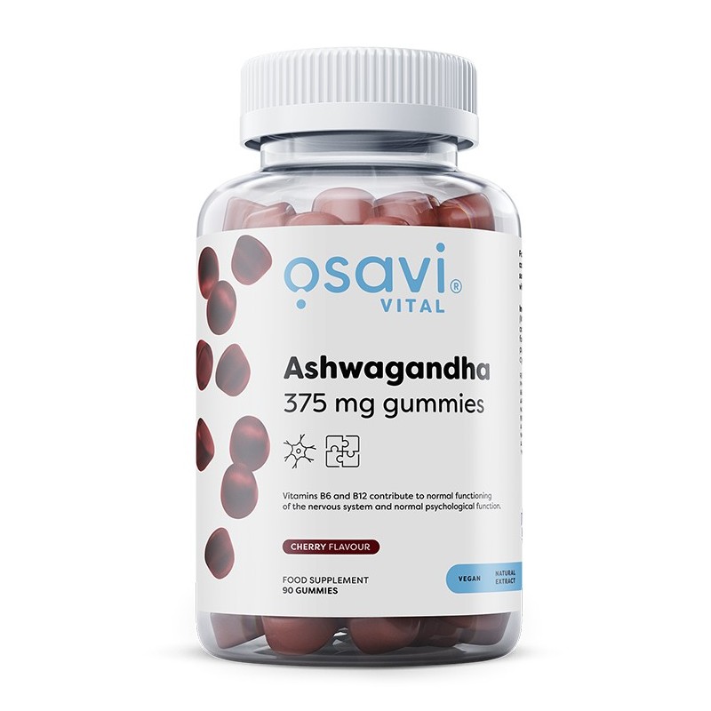 Ashwagandha 375mg Misie Żelki Wiśniowe 90 żelków Osavi