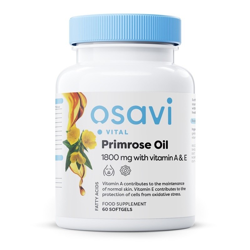 Primrose Oil with Vitamin A & E 1800mg 60 softgels Osavi