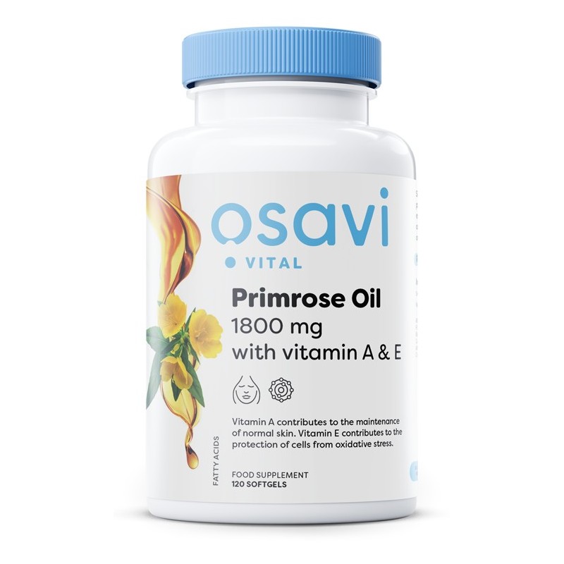 Primrose Oil with Vitamin A & E 1800mg 120 softgels Osavi