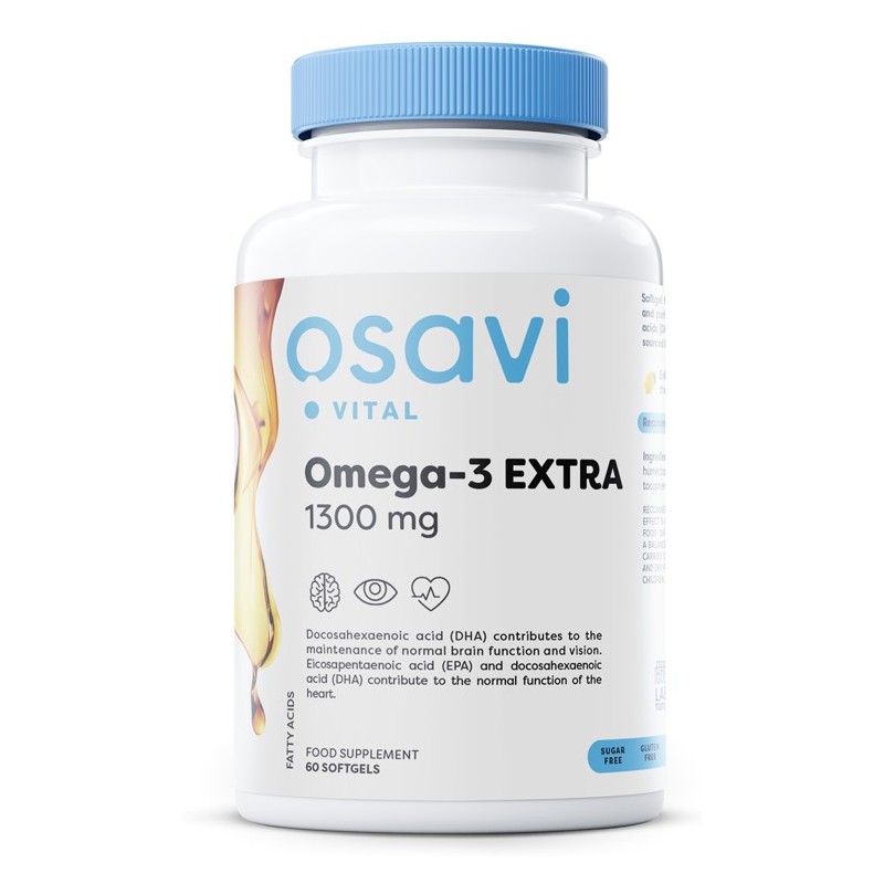 Omega-3 Extra Molecularly Distilled 1300mg Lemon 60 softgels Osavi