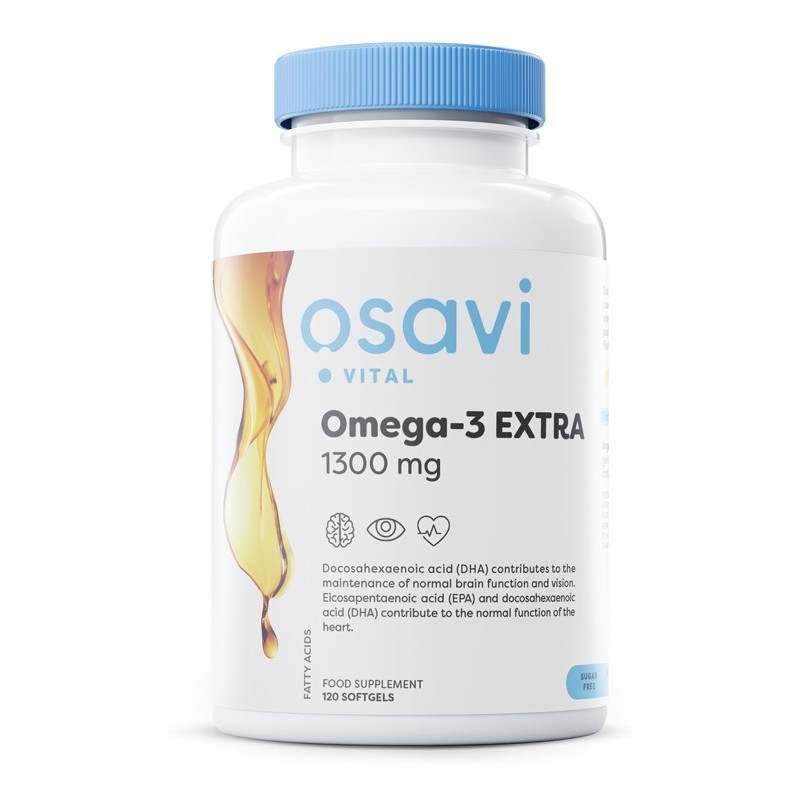 Omega-3 ekstra molekularnie destylowana 1300mg cytryna 120 kapsułek Osavi