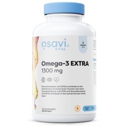 Ekstra Omega-3 Molekularnie Destylowana 1300mg Cytryna 180 kapsułek Osavi
