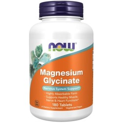 Glicynian magnezu, 180 tab. NOW Foods