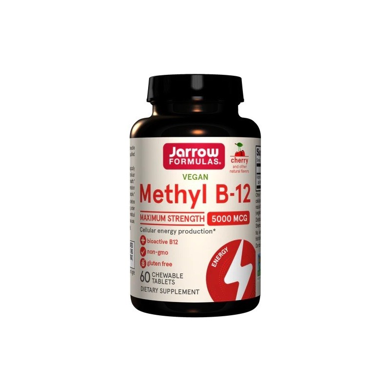 Metylowana B12 5000mcg Wiśnia 60 tabletek do żucia Jarrow Formulas
