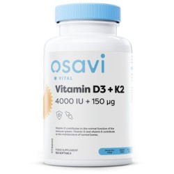 Vitamin D3 + K2 4000IU + 150mcg 120 softgels Osavi