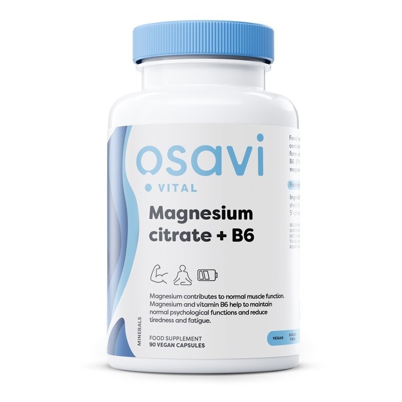 Cytrynian Magnezu + B6 375mg + 4,2mg  90 kapsułek Osavi
