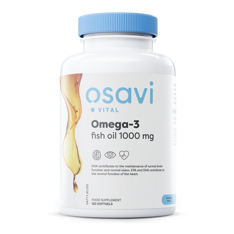 Olej Rybi Omega-3 Destylowany Molekularnie 1000mg 120 kapsułek Osavi