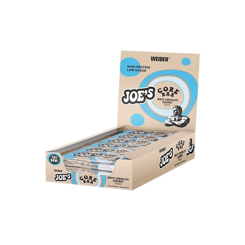 Joe's Core Bar White Chocolate Coconut 12 x 45g Weider