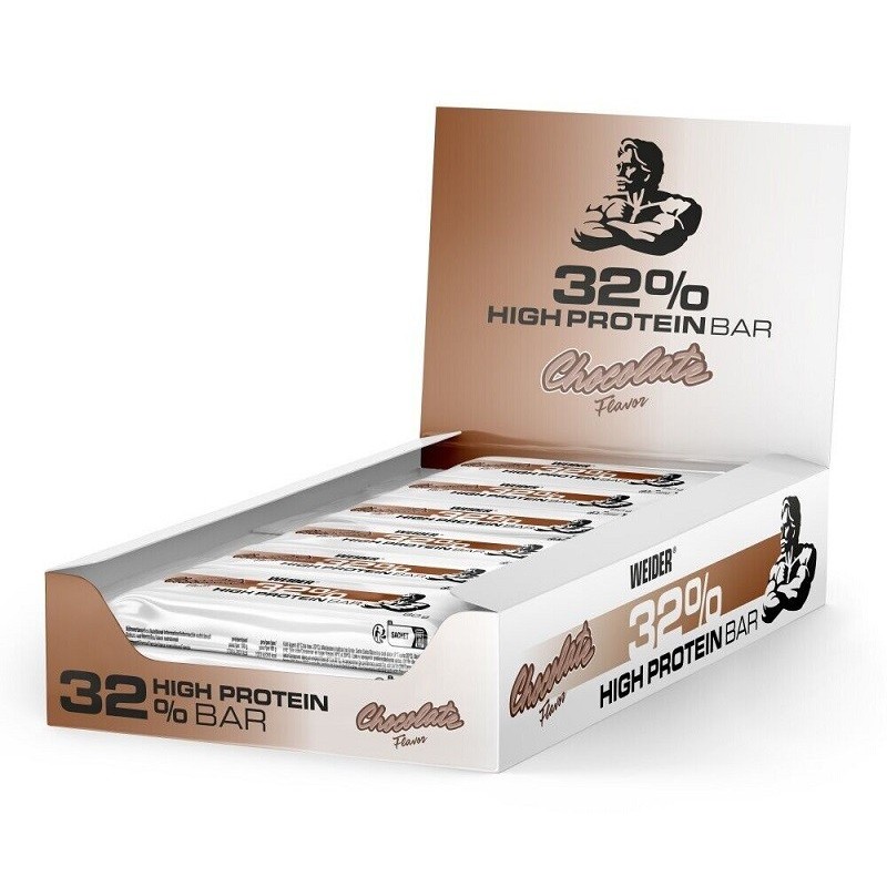 32% High Protein Bar Chocolate 12 x 60g Weider