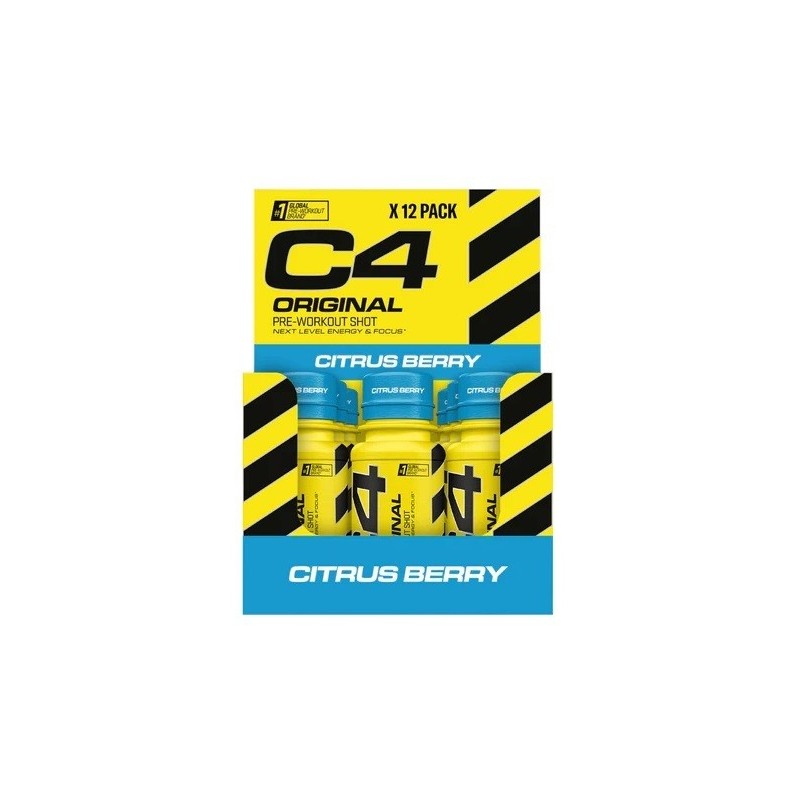 C4 Oryginal Przedtreningowy Shot Smak Cytrusowa Jagoda 12x60ml Cellucor