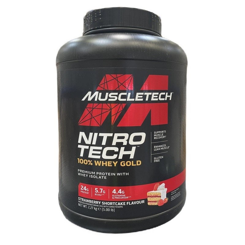 Nitro-Tech 100% Whey Gold Kruche Ciasto Truskawkowe 2270g MuscleTech