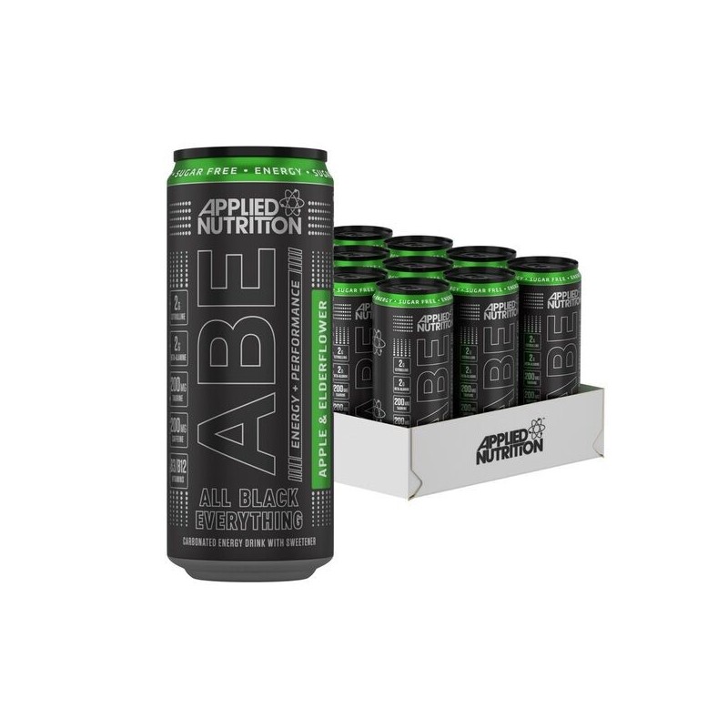 ABE Energy + Performance Cans, Apple & Elderflower 12 x 330ml Applied Nutrition