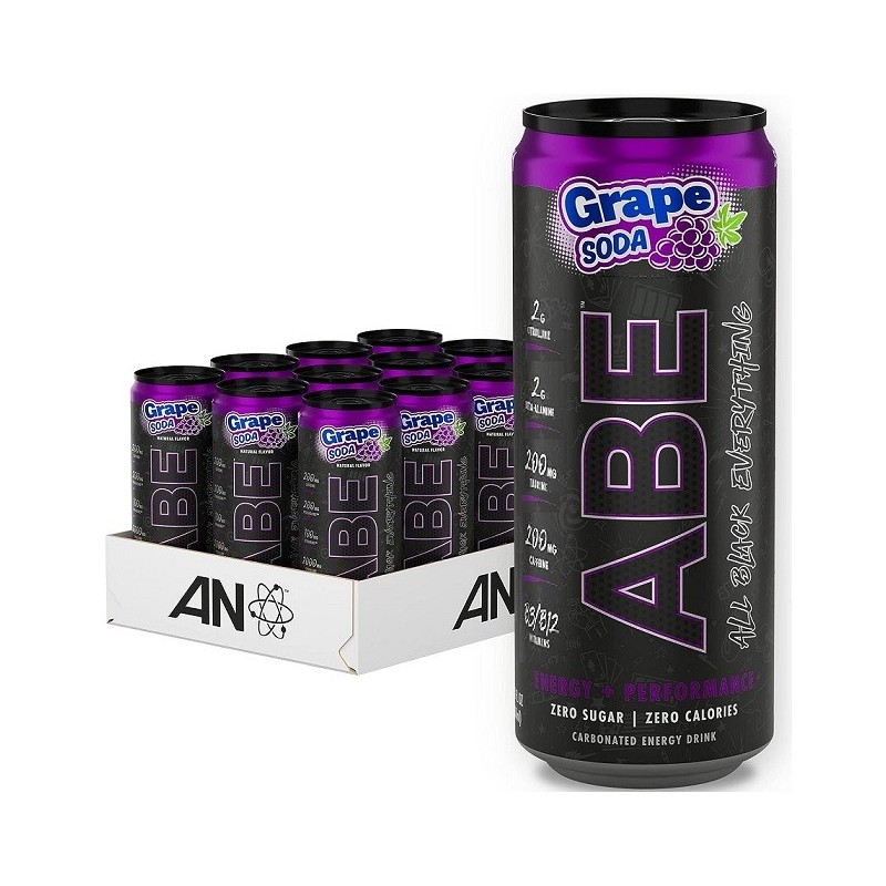 ABE Energy + Performance Cans Grape Soda 12x330ml Applied Nutrition