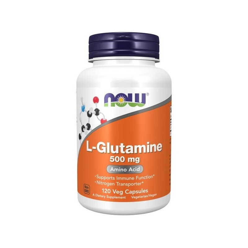 L-Glutamina, 500mg 120 kap. NOW Foods