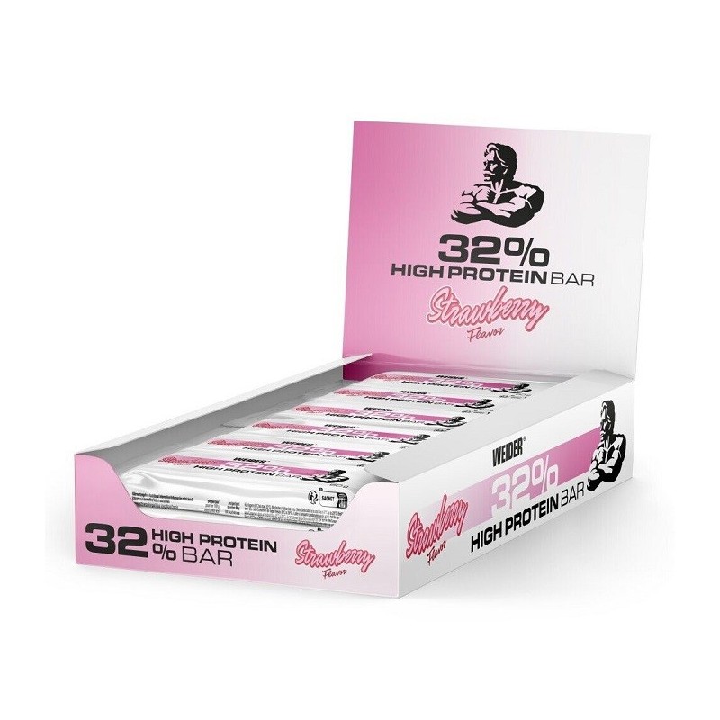 32% High Protein Bar Strawberry 12 x 60g Weider