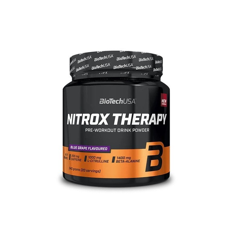 Nitrox Therapy Przedtreningówka smak Niebieskie Winogrono 340g BioTechUSA