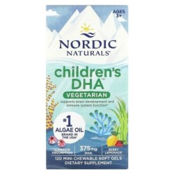 Children's DHA Vegetarian 375mg Berry Lemonade 120 chewables Nordic Naturals