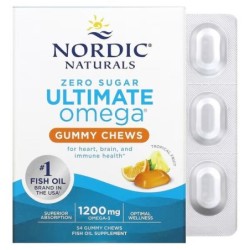 Ultimate Omega Gummy Chews 1200mg Tropical Fruit 54 gummies Nordic Naturals