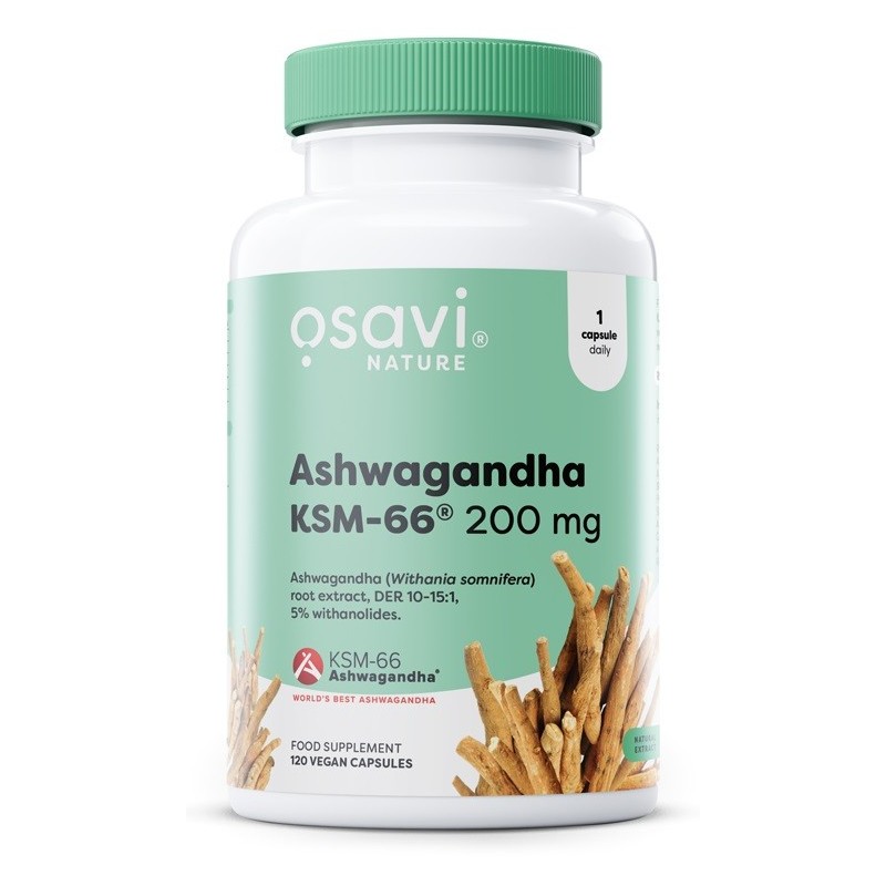 Ashwagandha KSM-66 200mg 120 wegańskich kapsułek Osavi