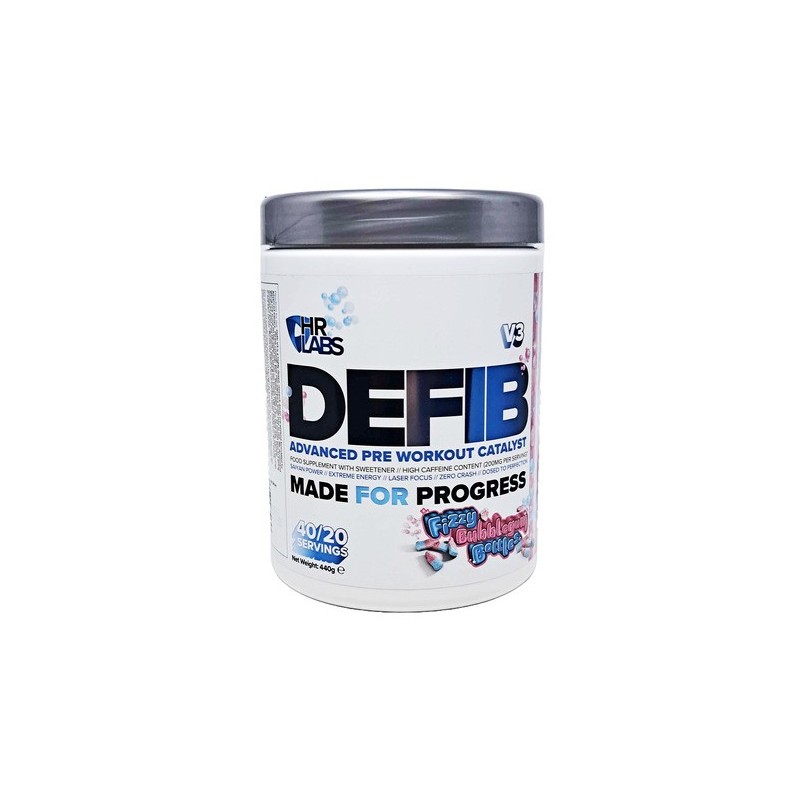 Defib V3 Advanced Pre Workout Catalyst Fizzy Bubblegum Bottles 440g HR Labs