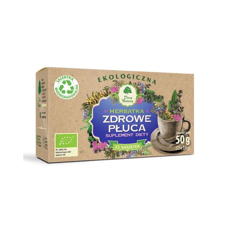 Herbatka Zdrowe Płuca BIO (25 x 2 g) 50g Dary Natury