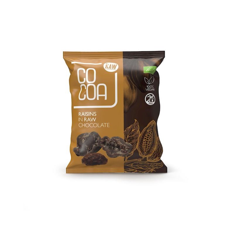 Organic Raisins In Raw Chocolate 70g Cocoa