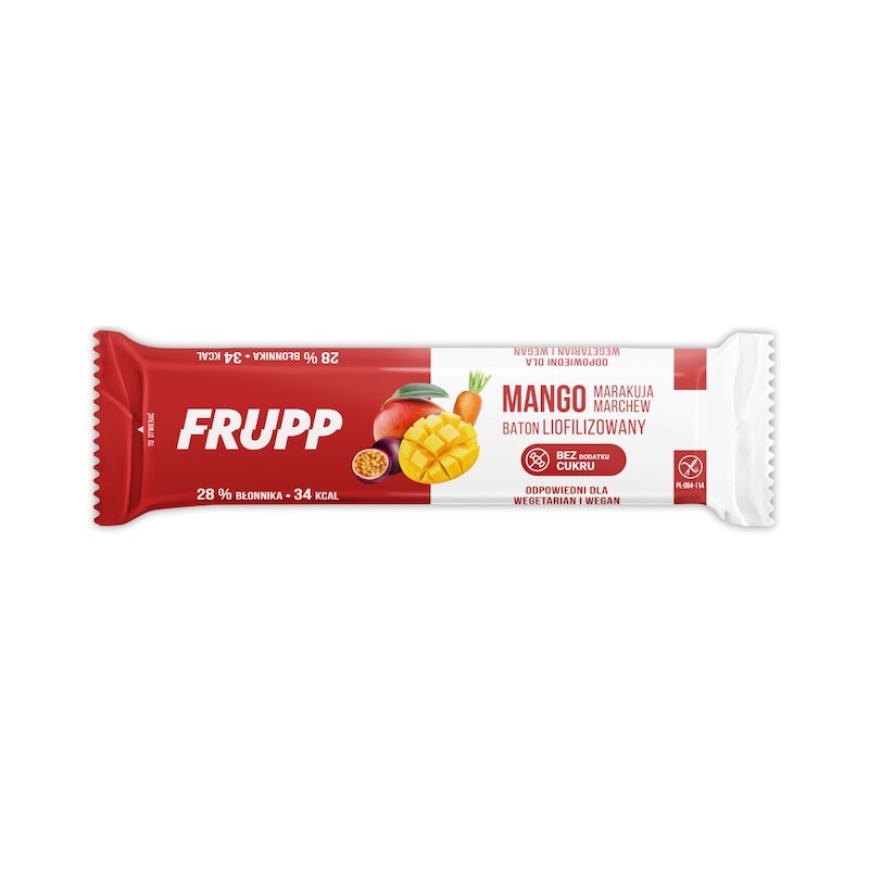 Baton Liofilizowany Mango - Marakuja - Marchew Bezglutenowy 10g Celiko (Frupp)