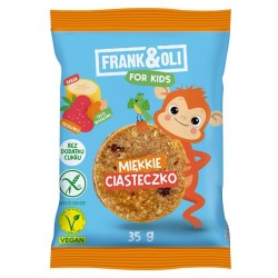 Gluten-Free Vegan Soft Cookie For Kids Strawberry & Banana No Sugar 35g Frank & Oli