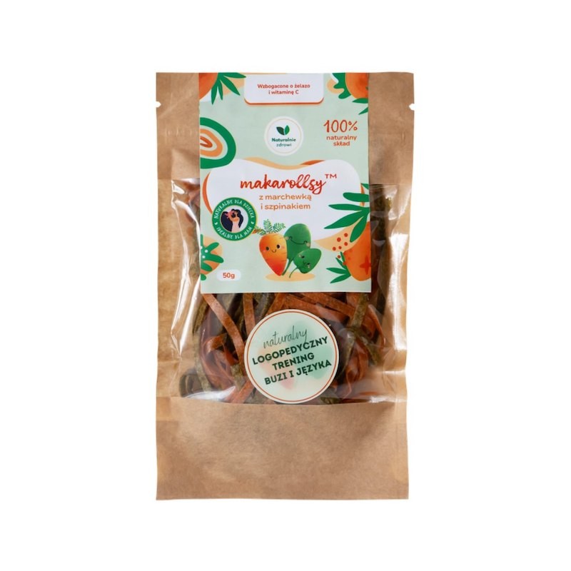 Makarollsy Marchewka-Szpinak Owocowy Makaron 50g Naturalnie Zdrowi