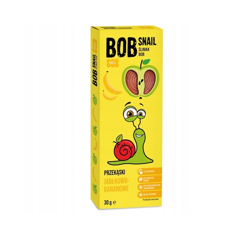 Gluten-Free Fruit Rolls Apple - Banana No Sugar 30g Bob Snail