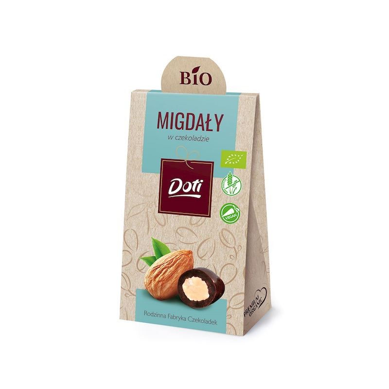 Organic Gluten-Free Almonds Nuts In Dark Chocolate 50g Doti