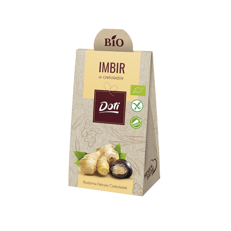 Organic Gluten-Free Candied Ginger In Dark Chocolate 50g Doti