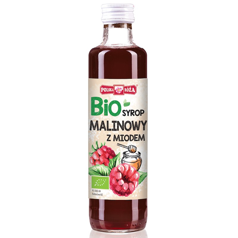 Syrop Malinowy z Miodem BIO 250ml Polska Róża