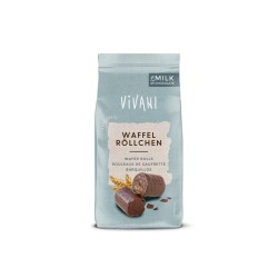 Organic Wafer Rolls With Milk Chocoalte 125g Vivani