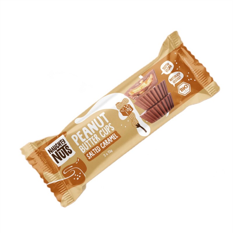 Organic Vegan Pralines With Peanuts & Salted Caramel (3 X 13g) 39g Naughty Nuts